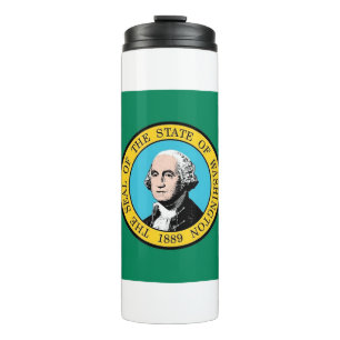 Garrafa Térmica Tumbler térmico com bandeira do Estado de Washingt