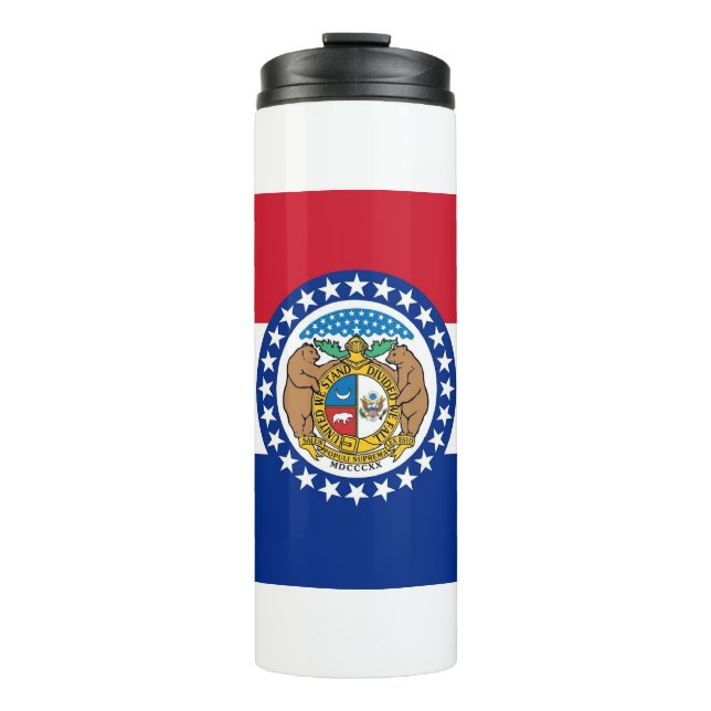 Garrafa Térmica Tumbler térmico com bandeira do Missouri, EUA (Frente)