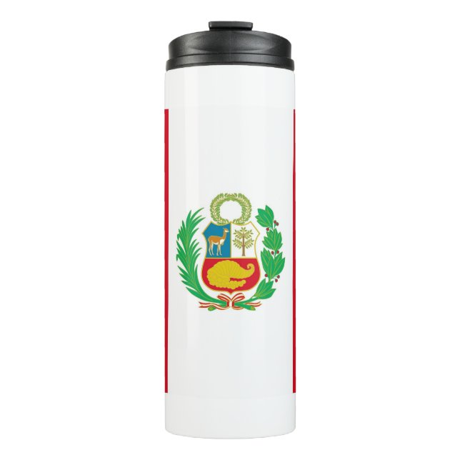 Garrafa Térmica Tumbler térmico com bandeira do Peru (Frente)