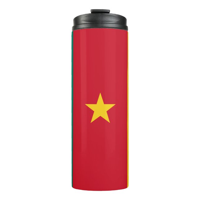 Garrafa Térmica Tumbler térmico com bandeira dos Camarões (Frente)