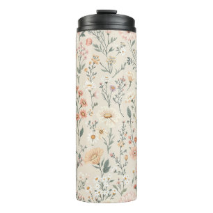 Garrafa Térmica Tumbler térmico com flores silvestres