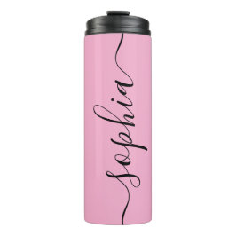 Garrafa Térmica Tumbler Térmico com Nome Personalizado Roscas Pink