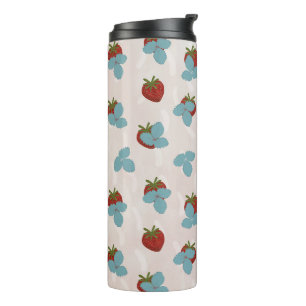 Garrafa Térmica Tumbler Térmico com Purpurina de Morango
