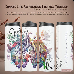 Garrafa Térmica Tumbler Térmico Conscientização Donate Life