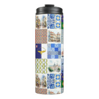 Tumbler térmico da bandeira de Portugal e da bande