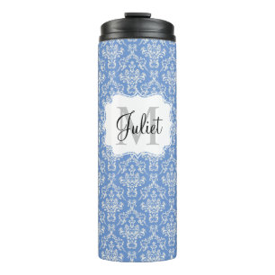 Garrafa Térmica Tumbler térmico da Cor damasco Monográfica Azul