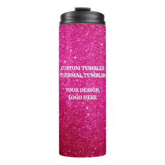 Garrafa Térmica Tumbler Térmico da Glitter - Caneca de viagem Pers