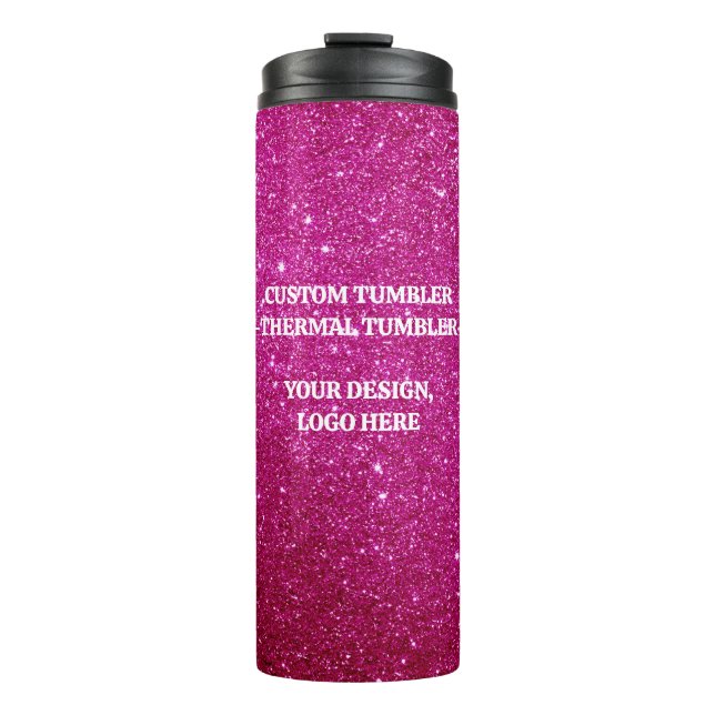 Garrafa Térmica Tumbler Térmico da Glitter - Caneca de viagem Pers (Frente)