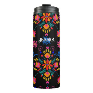 Garrafa Térmica Tumbler Térmico de Arte Folar Mexicana caneca de v