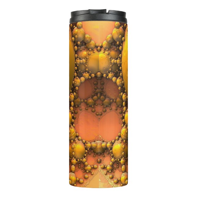 Garrafa Térmica Tumbler Térmico de Arte Fractal Amarelo Honeycomb (Verso)