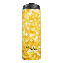 Tumbler Térmico de Bokeh Moderno Dourado