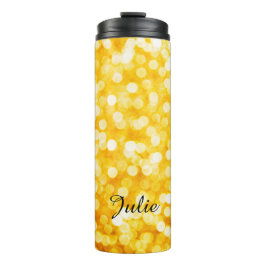 Garrafa Térmica Tumbler Térmico de Bokeh Moderno Dourado