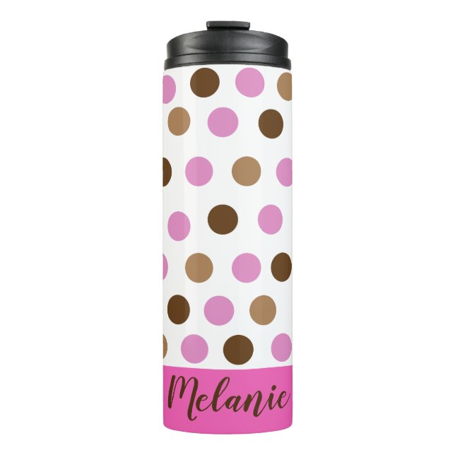 Garrafa Térmica Tumbler térmico de Bolinhas personalizada (Frente)