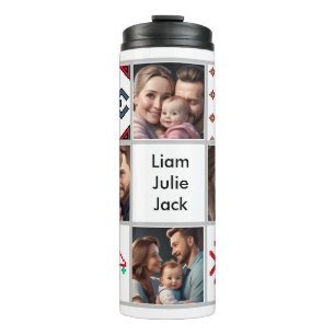 Garrafa Térmica Tumbler térmico de colagem de fotos personalizável