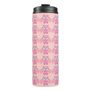 Garrafa Térmica Tumbler Térmico de Coruja de Mensagens de Amor