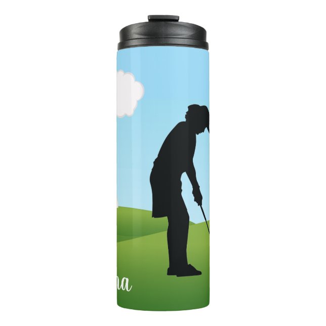 Garrafa Térmica Tumbler Térmico de Design Golfer Golfing (Frente)