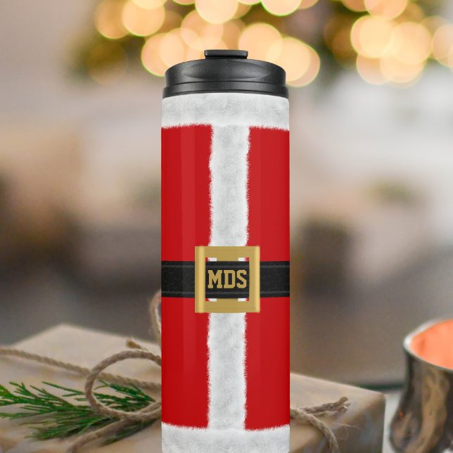 Garrafa Térmica Tumbler térmico de Feriado de Natal para Papais no (Perfect travel tumbler for the Professional Santa. Just add your initials)