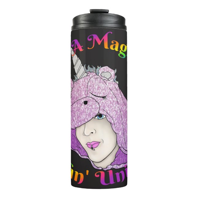 Garrafa Térmica Tumbler Térmico de Fluffin Mágico Unicorn (Frente)