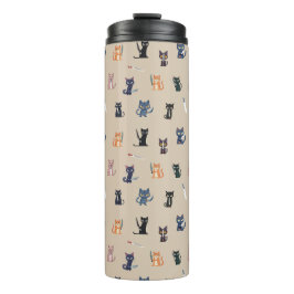 Garrafa Térmica Tumbler Térmico de Gatos e Facas