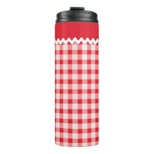 Garrafa Térmica Tumbler Térmico de Gingham Vermelho