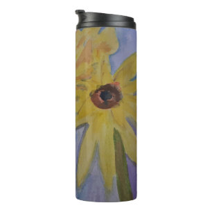 Garrafa Térmica Tumbler Térmico de Girassóis Amarelos de Verão