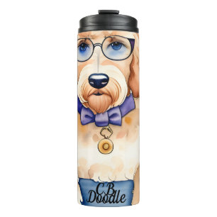 Garrafa Térmica Tumbler Térmico de Goldendoodle Personalizado
