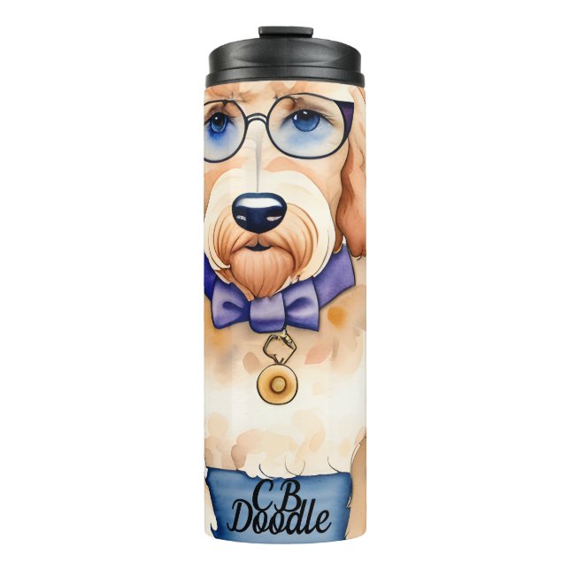 Garrafa Térmica Tumbler Térmico de Goldendoodle Personalizado (Frente)