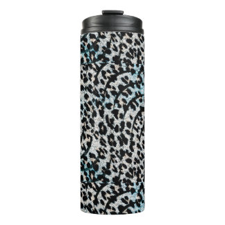 Garrafa Térmica Tumbler Térmico de Impressão Leopardo Negrito