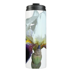 Garrafa Térmica Tumbler Térmico de Íris Roxa e Branca