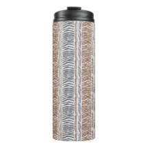 Tumbler Térmico de Listra Moderna Cinza Marrom