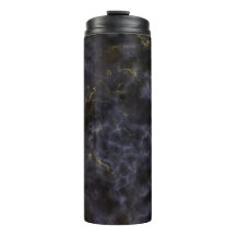 Tumbler Térmico de Mármore Fumaça Dourado Preto Ci