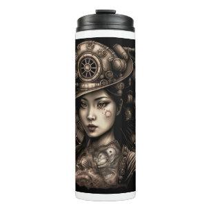 Garrafa Térmica Tumbler Térmico de Mulher Steampunk Asiática