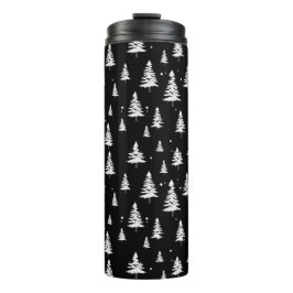 Garrafa Térmica Tumbler térmico de Natal preto e branco