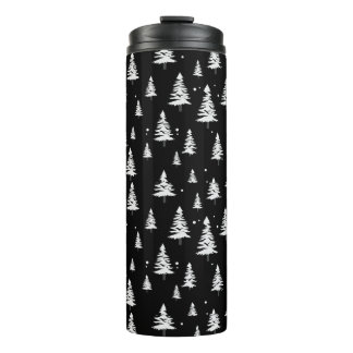 Garrafa Térmica Tumbler térmico de Natal preto e branco