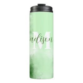 Garrafa Térmica Tumbler térmico de nuvem verde