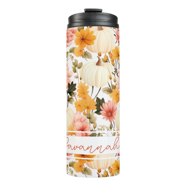 Garrafa Térmica Tumbler térmico de padrão de queda personalizado (Frente)