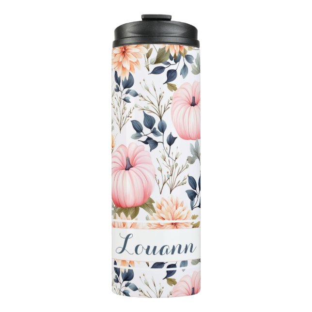 Garrafa Térmica Tumbler térmico de padrão de queda personalizado (Frente)