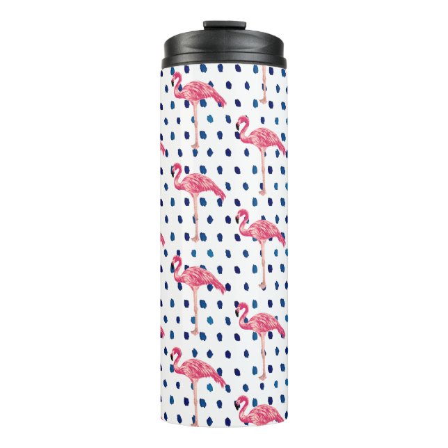 Garrafa Térmica Tumbler Térmico de Pássaro Flamingo Rosa (Frente)