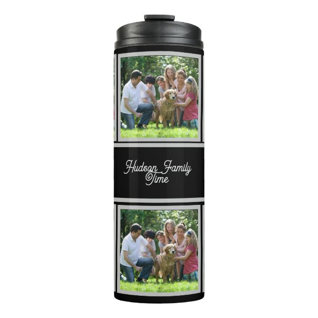 Garrafa Térmica Tumbler térmico de seis fotos personalizadas moder (Frente)