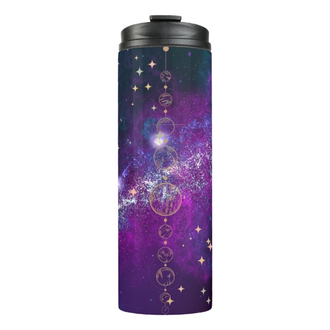 Garrafa Térmica Tumbler Térmico de Starry Purple e Black Galaxy (Frente)