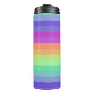 Garrafa Térmica Tumbler Térmico de Stripe Arco-Íris Brilhante Past
