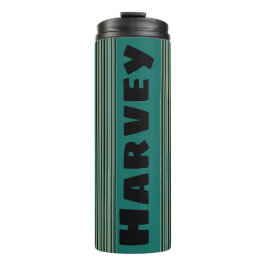 Garrafa Térmica Tumbler Térmico de Stripe Turquesa Personalizado