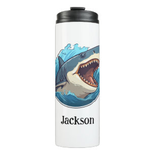 Garrafa Térmica Tumbler térmico de tubarão personalizado - Oceano