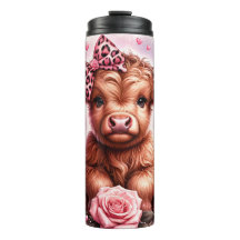 Tumbler Térmico de Vaca Highland Cor-de-Rosa-Cor-d
