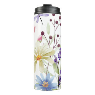 Garrafa Térmica Tumbler térmico: Design de flores silvestres