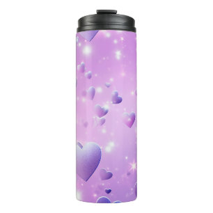 Garrafa Térmica Tumbler Térmico do Coração Brilhante Roxo