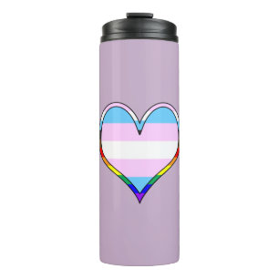 Garrafa Térmica Tumbler Térmico do Coração do Trans Pride