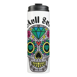 Garrafa Térmica Tumbler térmico do crânio de Abstrato decorado