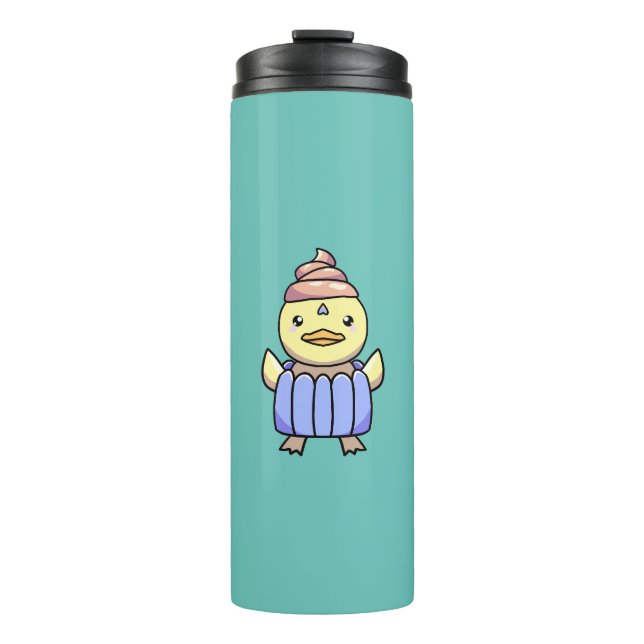 Garrafa Térmica Tumbler térmico do Cupcake Kawaii Chibi Cute (Frente)