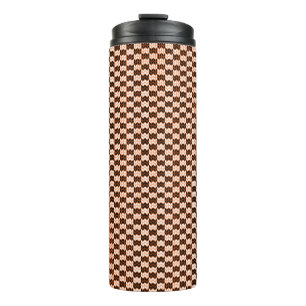Garrafa Térmica Tumbler térmico do KNIT CHECK ORANGE PRETO